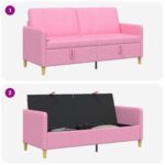 vidaXL Sofa s úložným priestorom Ružová 172 x 78 x 87 cm Polyester – Obrázok 7