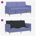 vidaXL Sofa s úložným priestorom Modrá džínovina 172 x 78 x 87 cm – Obrázok 7