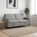 vidaXL Sofa s úložným priestorom Svetlosivá 172 x 78 x 87 cm Polyester
