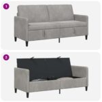 vidaXL Sofa s úložným priestorom Svetlosivá 172 x 78 x 87 cm Polyester – Obrázok 7
