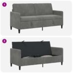 vidaXL Sofa s úložným priestorom Tmavosivá 172 x 78 x 87 cm Polyester – Obrázok 7