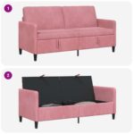 vidaXL Sofa s úložným priestorom Ružová 172 x 78 x 87 cm Polyester – Obrázok 7