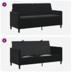 vidaXL Sofa s úložným priestorom Čierna 172 x 78 x 87 cm Polyester – Obrázok 7