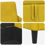 vidaXL Sofa s úložným priestorom Žltá 172 x 78 x 87 cm Polyester – Obrázok 8