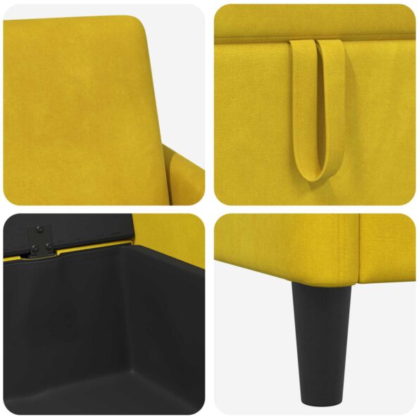 vidaXL Sofa s úložným priestorom Žltá 172 x 78 x 87 cm Polyester – Obrázok 8