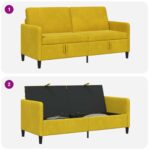 vidaXL Sofa s úložným priestorom Žltá 172 x 78 x 87 cm Polyester – Obrázok 9