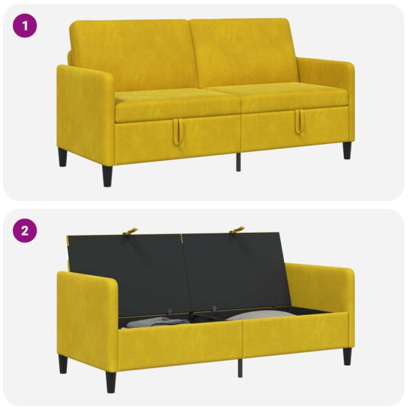 vidaXL Sofa s úložným priestorom Žltá 172 x 78 x 87 cm Polyester – Obrázok 9