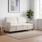 vidaXL Sofa s úložným priestorom Krémová 172 x 78 x 87 cm Polyester