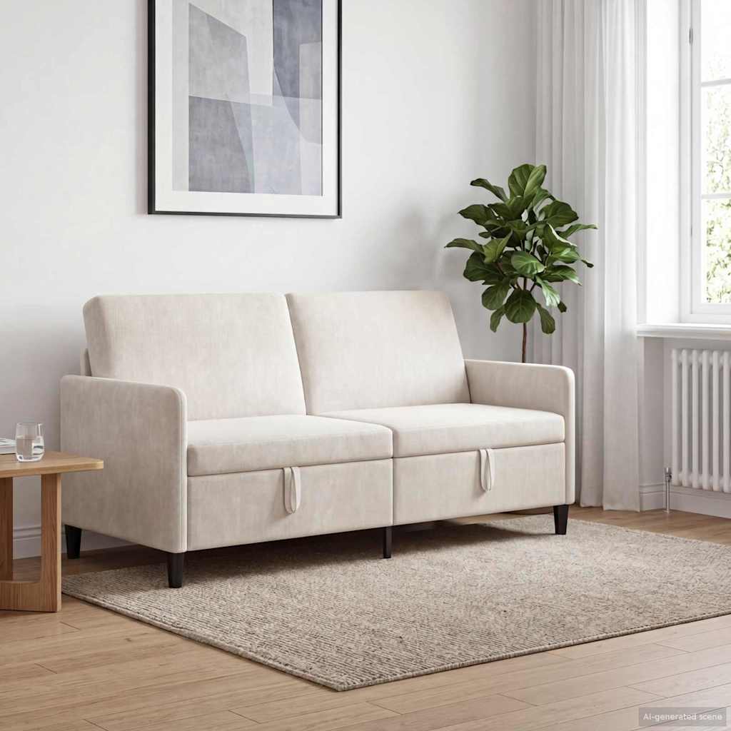42036969_1.jpg vidaXL Sofa s úložným priestorom Krémová 172 x 78 x 87 cm Polyester – Obrázok 1