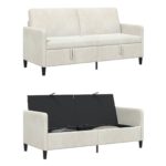 vidaXL Sofa s úložným priestorom Krémová 172 x 78 x 87 cm Polyester – Obrázok 7