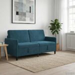 vidaXL Sofa s úložným priestorom Modrá 172 x 78 x 87 cm Polyester – Obrázok 3