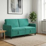 vidaXL Sofa s úložným priestorom Tyrkysová 172 x 78 x 87 cm Polyester