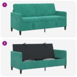 vidaXL Sofa s úložným priestorom Tyrkysová 172 x 78 x 87 cm Polyester – Obrázok 7