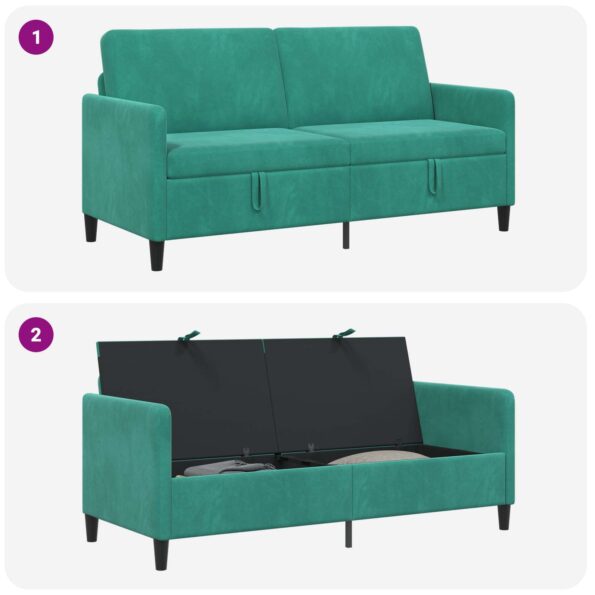 vidaXL Sofa s úložným priestorom Tyrkysová 172 x 78 x 87 cm Polyester – Obrázok 7