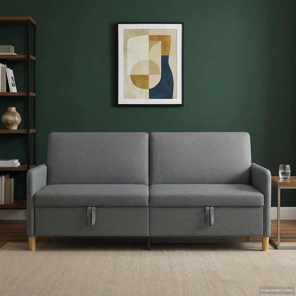 42036976_1.jpg vidaXL Sofa s úložným priestorom Tmavosivá 192 x 78 x 87 cm Polyester – Obrázok 1