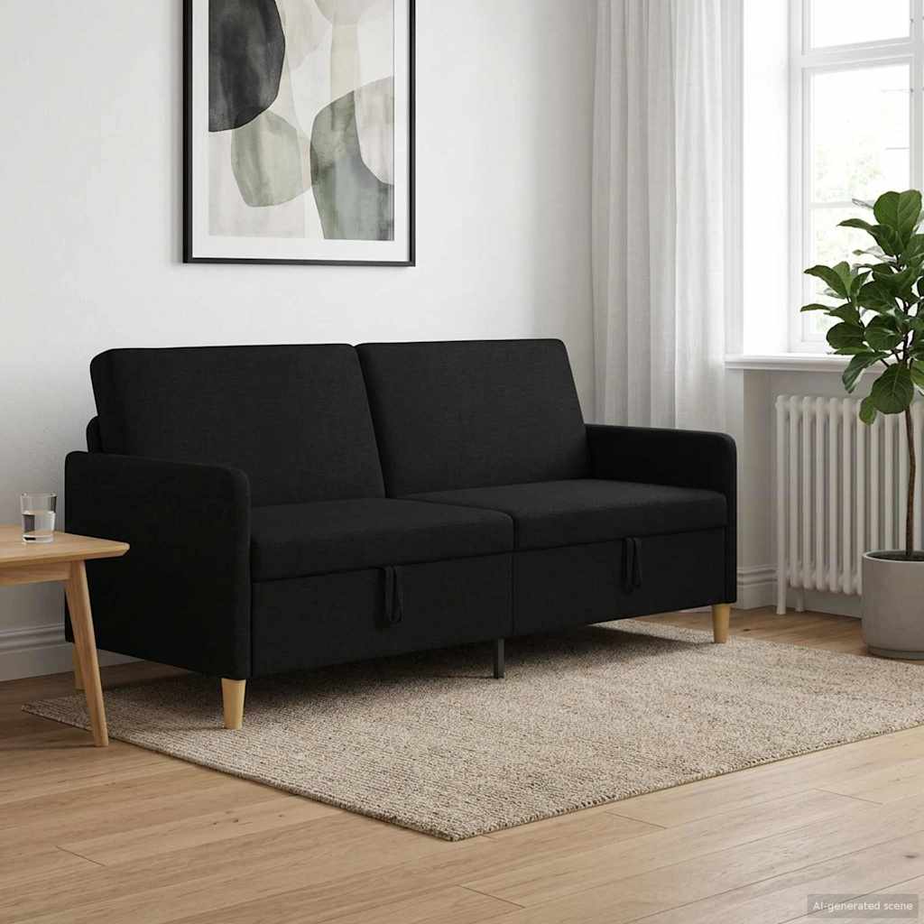 42036977_1.jpg vidaXL Sofa s úložným priestorom Čierna 192 x 78 x 87 cm Polyester – Obrázok 1