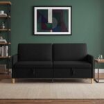 vidaXL Sofa s úložným priestorom Čierna 192 x 78 x 87 cm Polyester – Obrázok 3