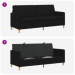vidaXL Sofa s úložným priestorom Čierna 192 x 78 x 87 cm Polyester – Obrázok 6