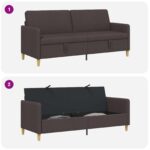 vidaXL Sofa s úložným priestorom Tmavohnedá 192 x 78 x 87 cm Polyester – Obrázok 6