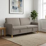 vidaXL Sofa s úložným priestorom Sivohnedá 192 x 78 x 87 cm Polyester
