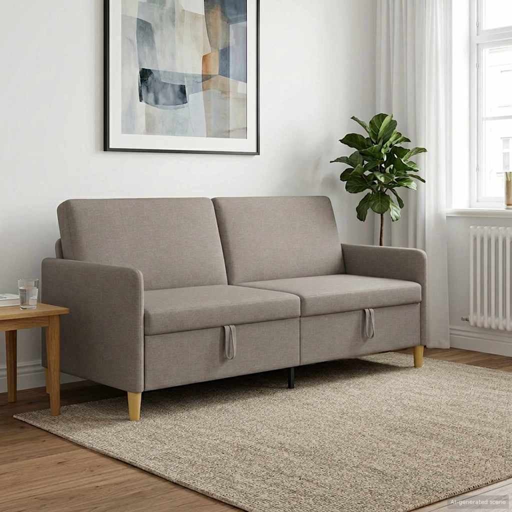 42036981_1.jpg vidaXL Sofa s úložným priestorom Sivohnedá 192 x 78 x 87 cm Polyester – Obrázok 1