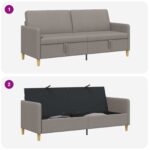 vidaXL Sofa s úložným priestorom Sivohnedá 192 x 78 x 87 cm Polyester – Obrázok 4