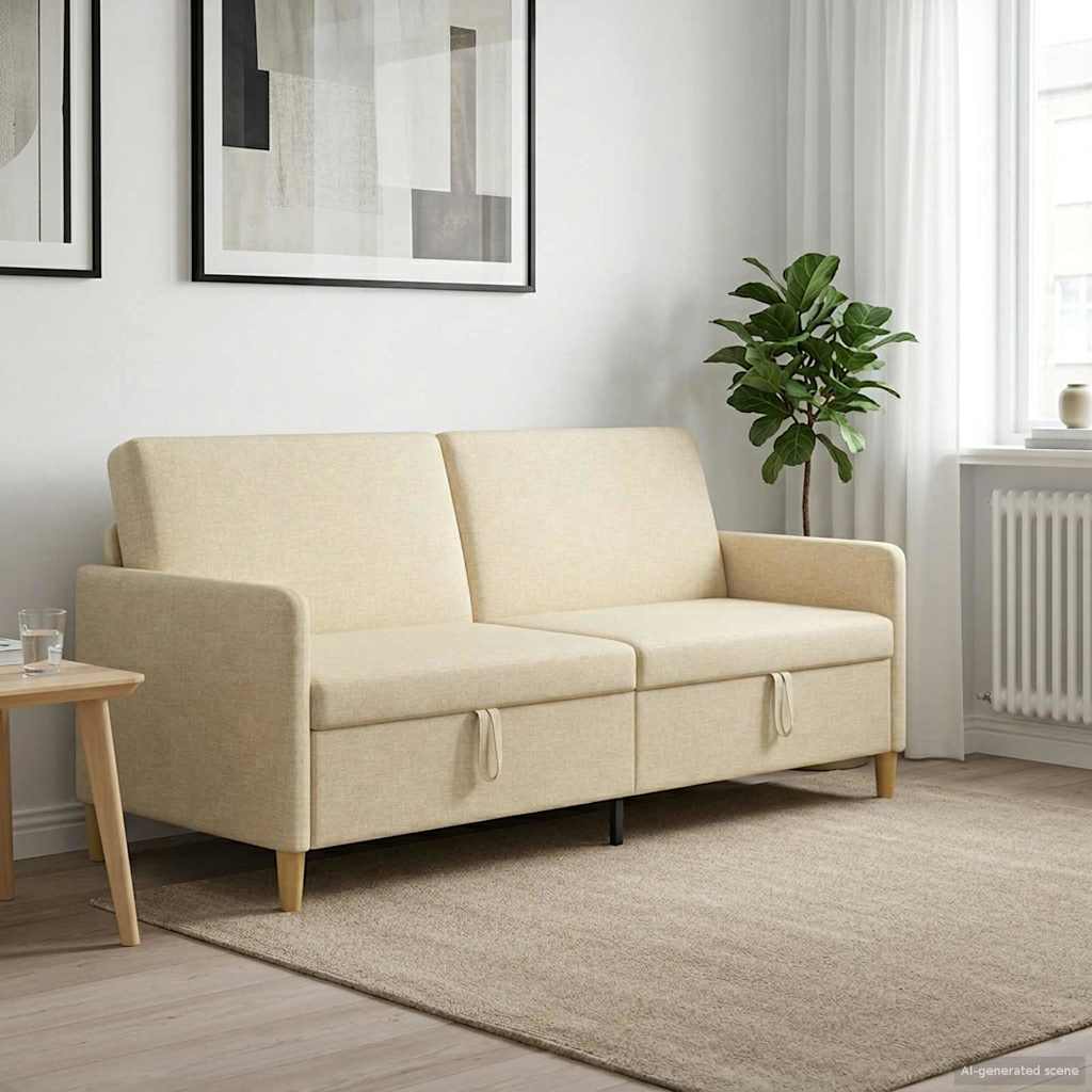 42036982_1.jpg vidaXL Sofa s úložným priestorom Krémová 192 x 78 x 87 cm Polyester – Obrázok 1