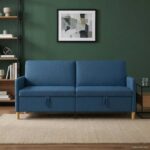 vidaXL Sofa s úložným priestorom Modrá 192 x 78 x 87 cm Polyester