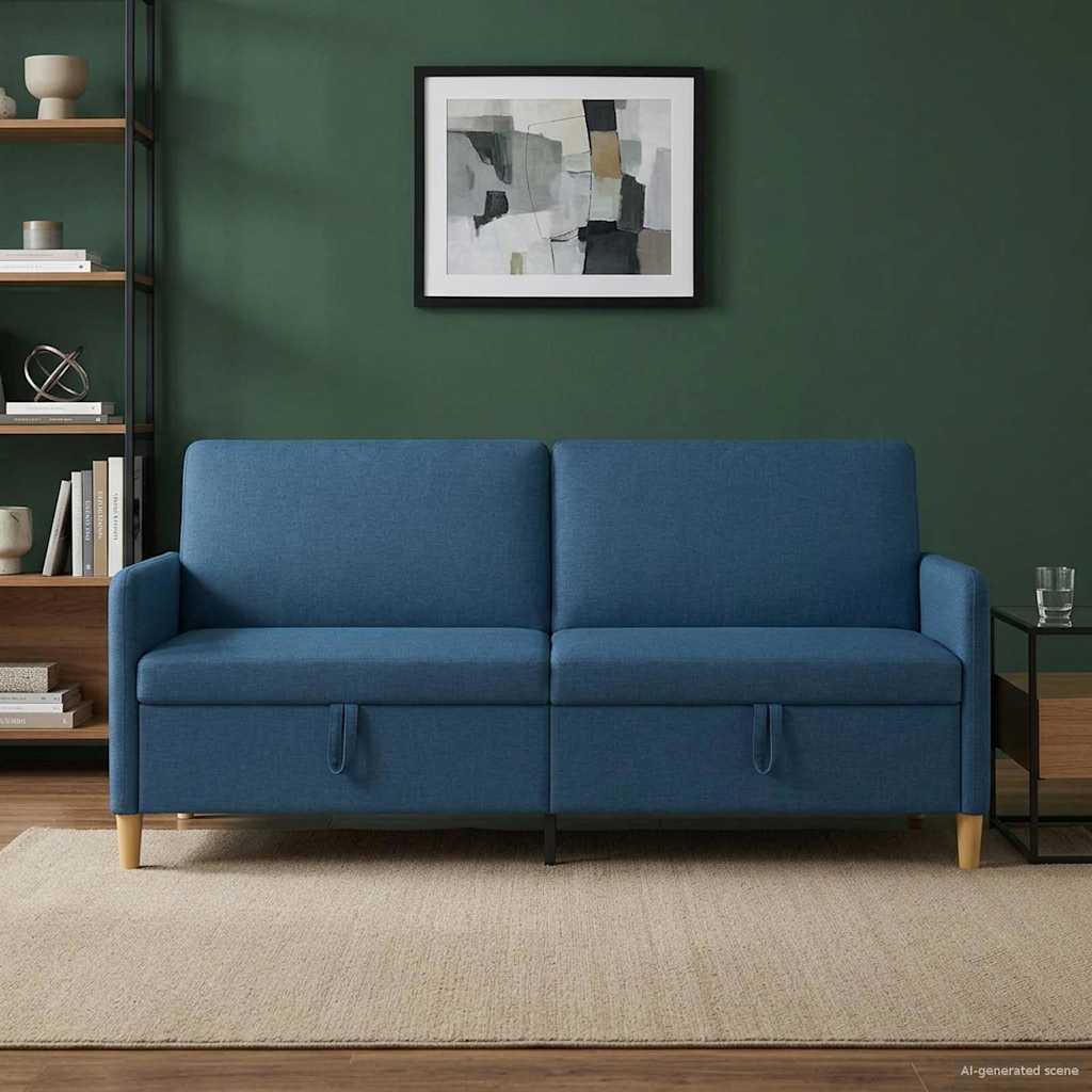 42036983_1.jpg vidaXL Sofa s úložným priestorom Modrá 192 x 78 x 87 cm Polyester – Obrázok 1
