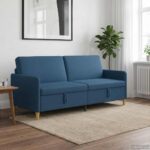 vidaXL Sofa s úložným priestorom Modrá 192 x 78 x 87 cm Polyester – Obrázok 3