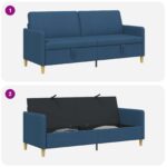 vidaXL Sofa s úložným priestorom Modrá 192 x 78 x 87 cm Polyester – Obrázok 6
