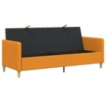 vidaXL Sofa s úložným priestorom Tmavá žltá 192 x 78 x 87 cm Polyester – Obrázok 4