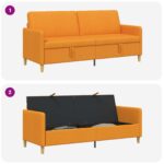 vidaXL Sofa s úložným priestorom Tmavá žltá 192 x 78 x 87 cm Polyester – Obrázok 6