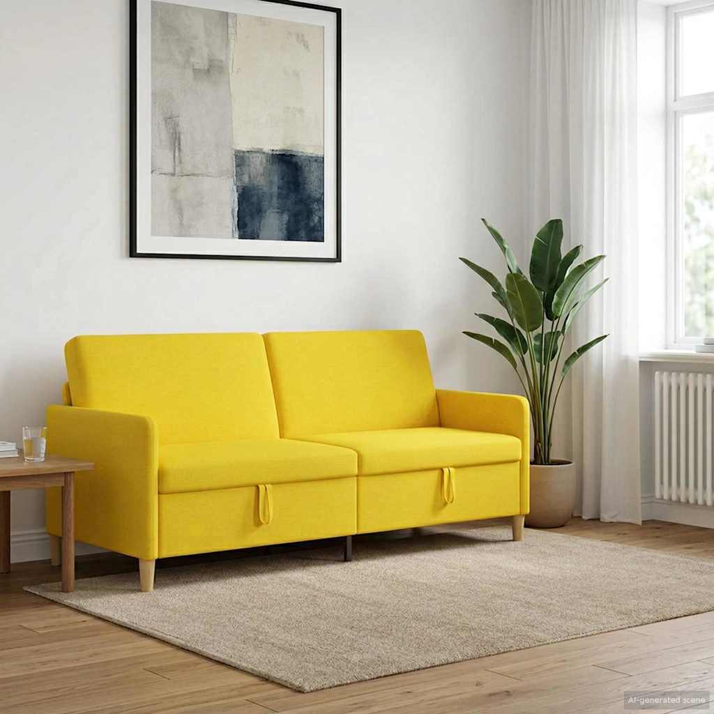 42036985_1.jpg vidaXL Sofa s úložným priestorom Svetložltá 192 x 78 x 87 cm Polyester – Obrázok 1