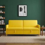 vidaXL Sofa s úložným priestorom Svetložltá 192 x 78 x 87 cm Polyester – Obrázok 3