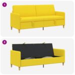 vidaXL Sofa s úložným priestorom Svetložltá 192 x 78 x 87 cm Polyester – Obrázok 6