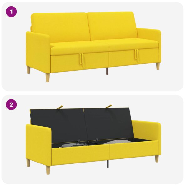 vidaXL Sofa s úložným priestorom Svetložltá 192 x 78 x 87 cm Polyester – Obrázok 6