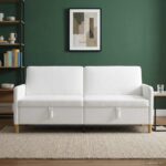 vidaXL Sofa s úložným priestorom Biela 192 x 78 x 87 cm Polyester – Obrázok 3