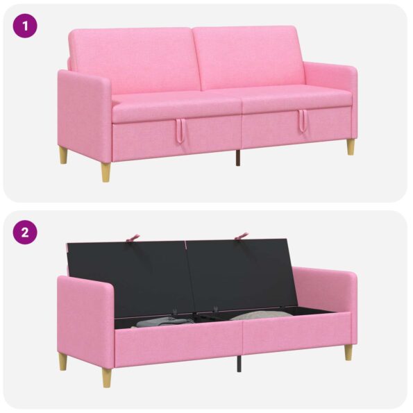 vidaXL Sofa s úložným priestorom Ružová 192 x 78 x 87 cm Polyester – Obrázok 6