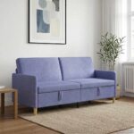 vidaXL Sofa s úložným priestorom Modrá džínovina 192 x 78 x 87 cm