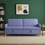 vidaXL Sofa s úložným priestorom Modrá džínovina 192 x 78 x 87 cm – Obrázok 3