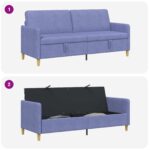vidaXL Sofa s úložným priestorom Modrá džínovina 192 x 78 x 87 cm – Obrázok 6
