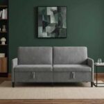 vidaXL Sofa s úložným priestorom Tmavosivá 192 x 78 x 87 cm Polyester