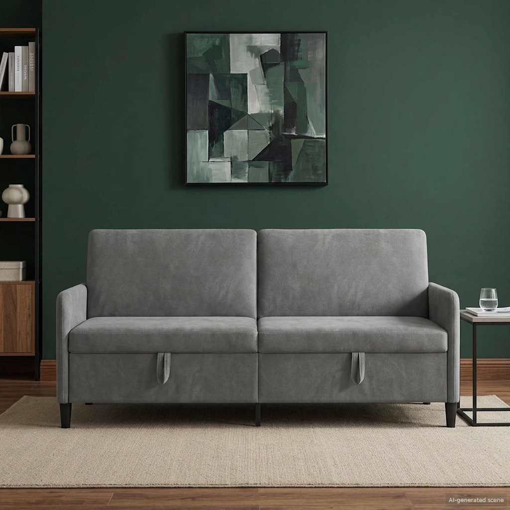 42036990_1.jpg vidaXL Sofa s úložným priestorom Tmavosivá 192 x 78 x 87 cm Polyester – Obrázok 1