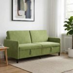 vidaXL Sofa s úložným priestorom Svetlo zelená 192 x 78 x 87 cm