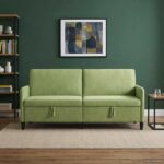 vidaXL Sofa s úložným priestorom Svetlo zelená 192 x 78 x 87 cm – Obrázok 3