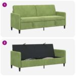 vidaXL Sofa s úložným priestorom Svetlo zelená 192 x 78 x 87 cm – Obrázok 6