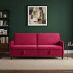 vidaXL Sofa s úložným priestorom Víno červené 192 x 78 x 87 cm