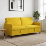 vidaXL Sofa s úložným priestorom Žltá 192 x 78 x 87 cm Polyester
