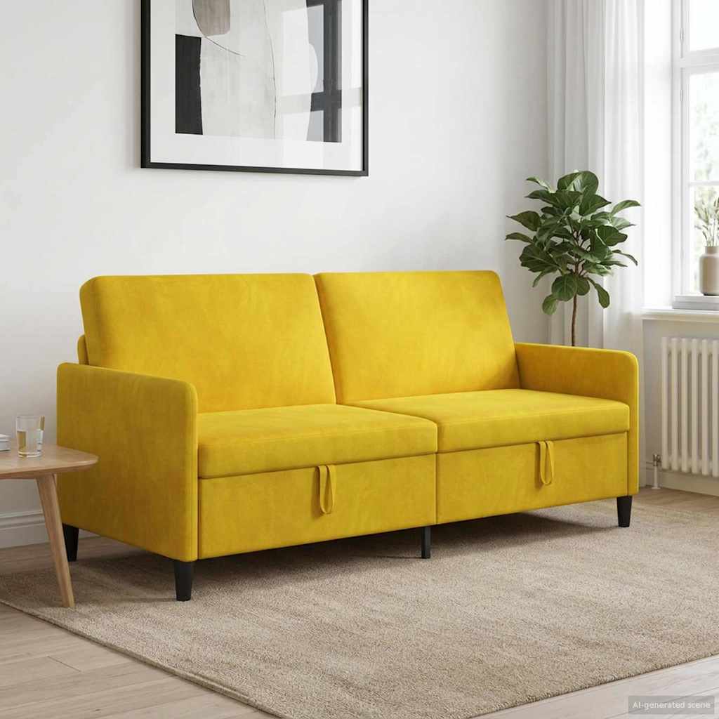 42036996_1.jpg vidaXL Sofa s úložným priestorom Žltá 192 x 78 x 87 cm Polyester – Obrázok 1